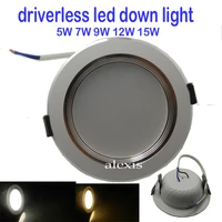 6pcslot wholesale driverless dimmable led down light ac220 240v 5w7w9w12w15w high lumens smd led downlight free shipping