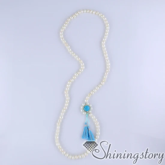 Ожерелье из 108 мала-бусин с культивируемой пресноводной жемчужиной и кисточкой, бусы для буддийской молитвы, оптом для медитации, духовность.