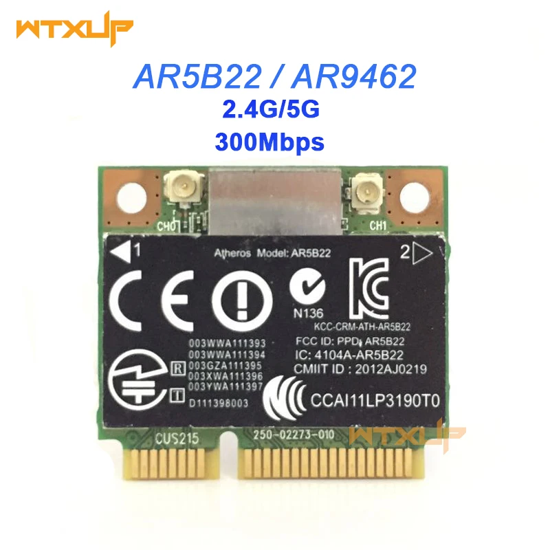 Сетевой адаптер Atheros AR5B22 AR9462 300 Мбит/с 802.11a/b/g/n Wlan мини PCIE Wi Fi Bluetooth 4 0 для Hp 2170p