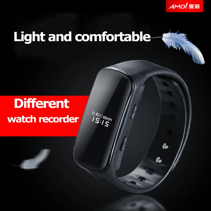Yescool Amoi B70 Цифровой диктофон Голосовая активация умный Браслет HD музыкальный плеер стелс Аудио Диктофон Браслет часы