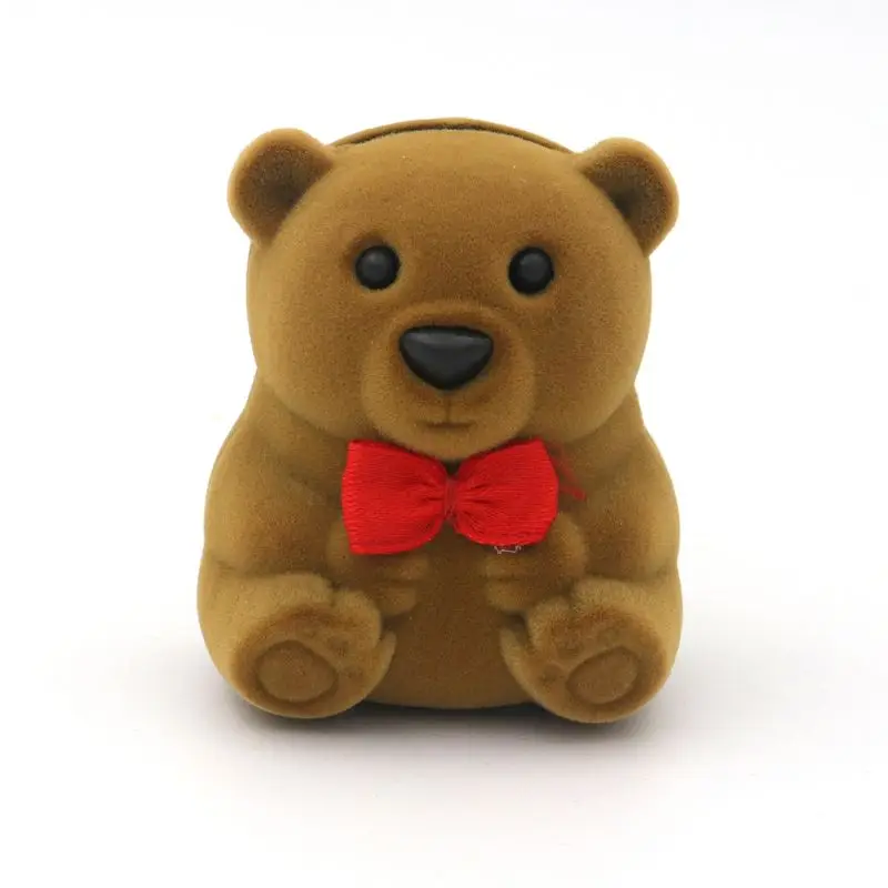 Медведь панда Лебедь Подсолнечник бархатное кольцо ожерелье серьги Упаковка для