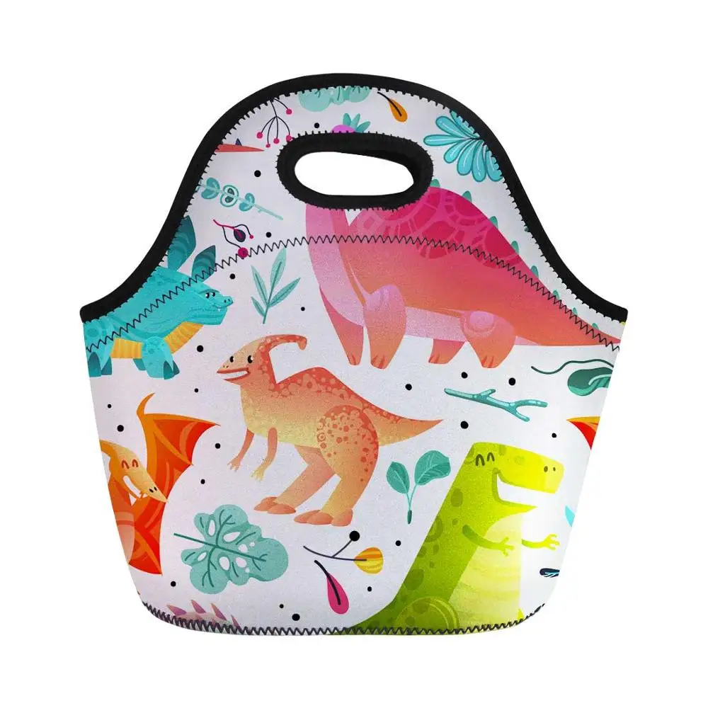 Бесшумная фруктовая сумка для завтрака детей с принтом динозавра Очаровательная