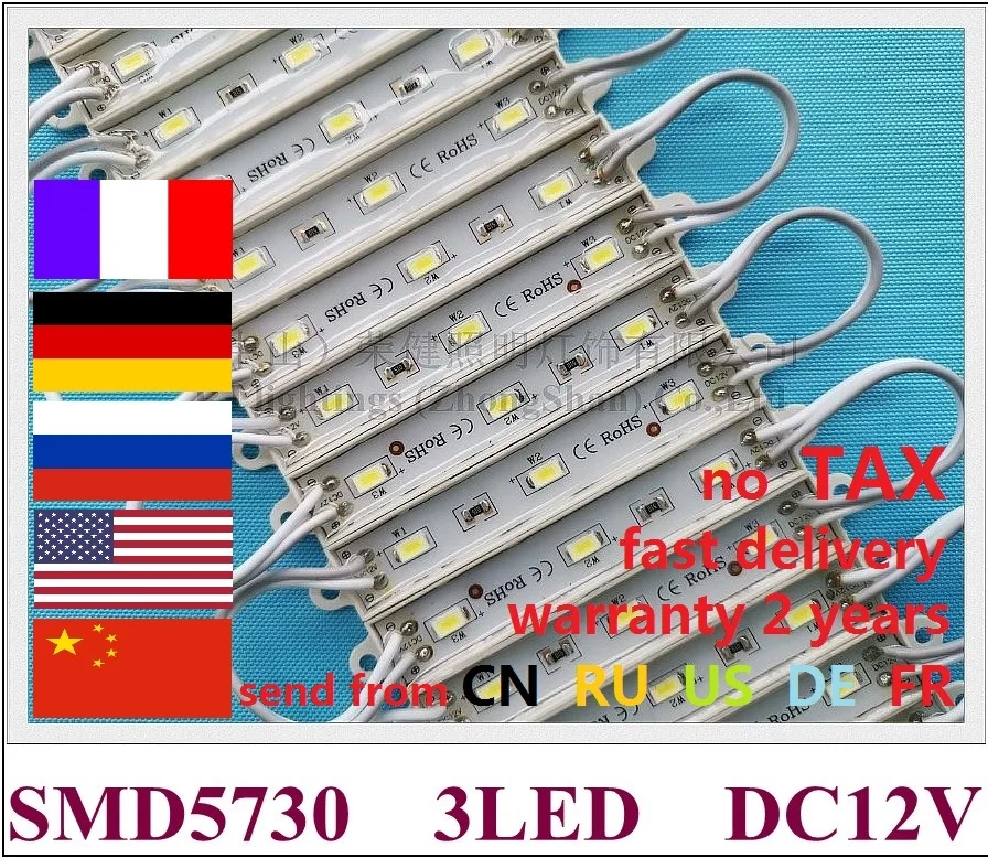 Светодиодный модуль SMD 5730, водонепроницаемый светодиодный светильник, модуль для вывесок, букв за рубежом,, отправка из США, России, Германии, Китая