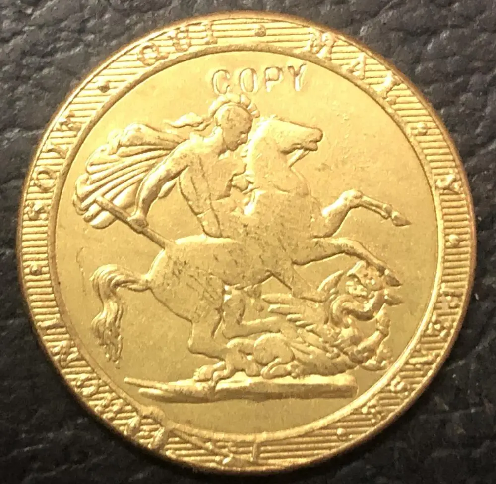 1817 г. Великобритания 1 Королевский Георг III копия монеты с покрытием из чистого