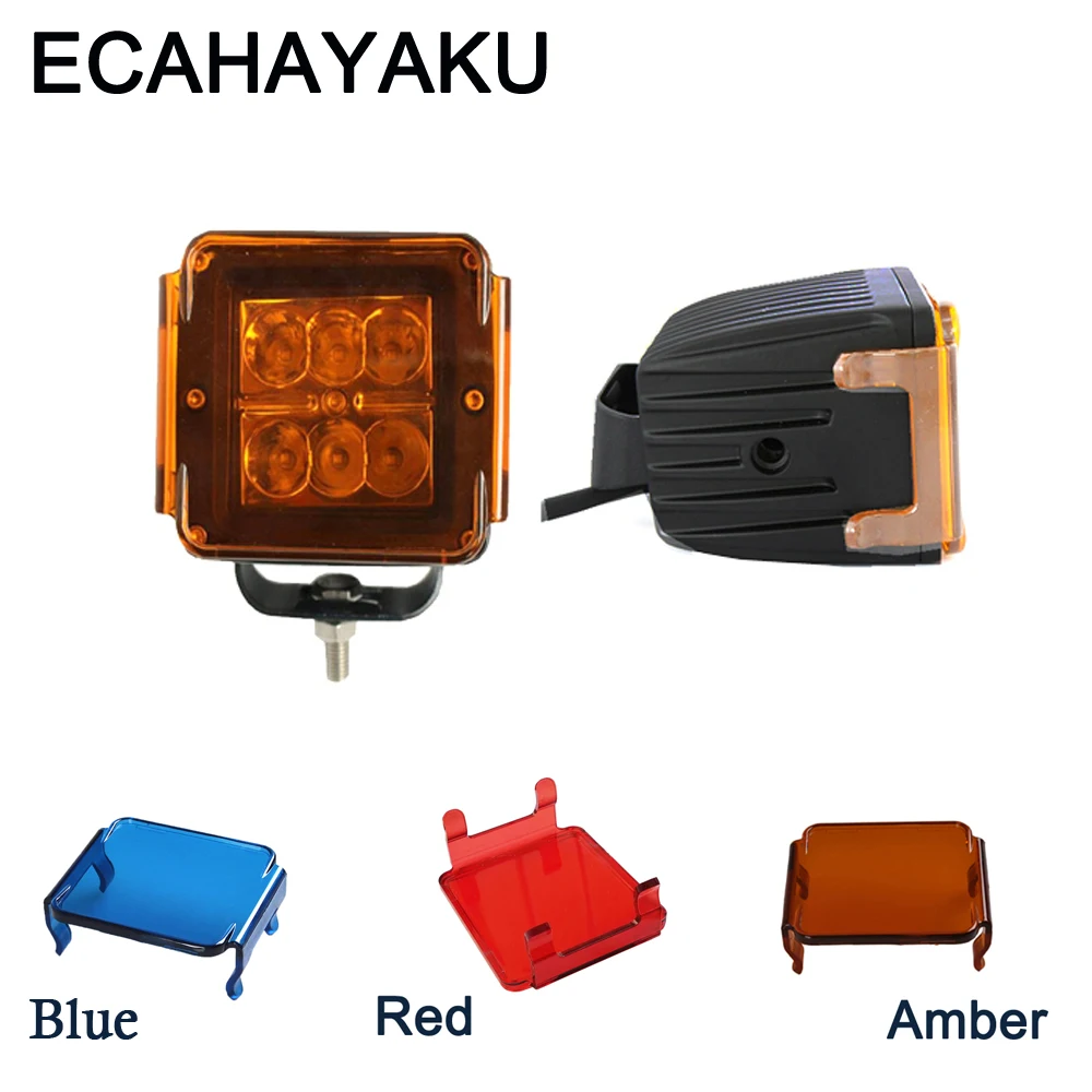 

2pcs ECAHAYAKU 3x3inch Pods Driving Work Light 18W Cube Spot/Flood + 2Pcs Covers For Off-road SUV 4WD Pickup-truck Truck 4x4 ATV