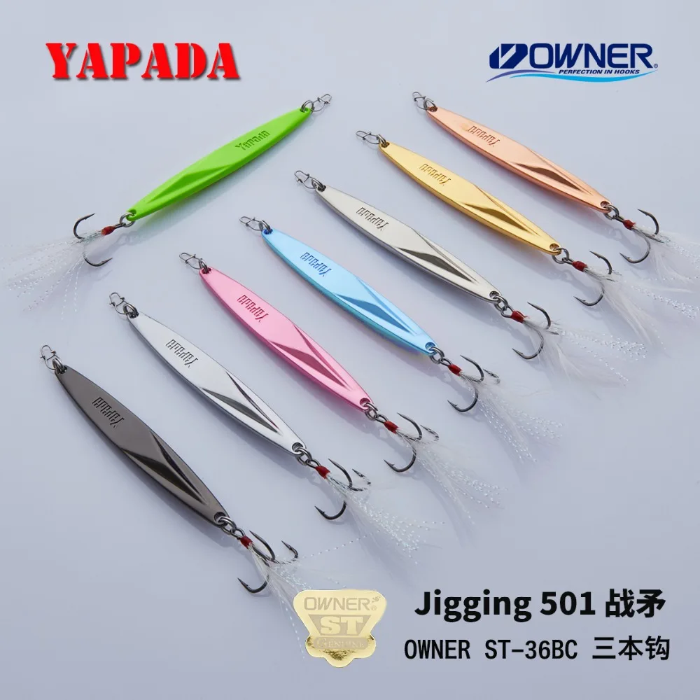 YAPADA Jigging 501 усиленный тройной крючок WarSpear + перо 20 г/91 мм 25 г/98 приманки для ловли