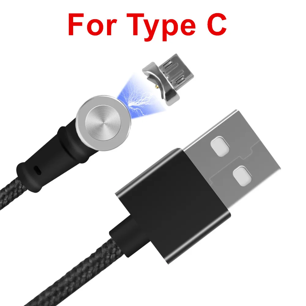 Sinstar Быстрая зарядка Магнитный кабель 180 градусов type C Micro USB для Iphone для Android type C кабель - Цвет: For Type-C