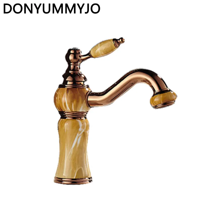 

DONYUMMYJO New 360 Rotate Brass torneira cozinha with Marble Basin faucet/single handle Gold finish basin sink mixers taps 9085