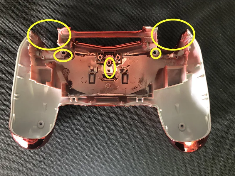 Чехол с полным покрытием для PS4 Pro Playstation 4 JDM 040 JDS V2 хромированный золотой и красный