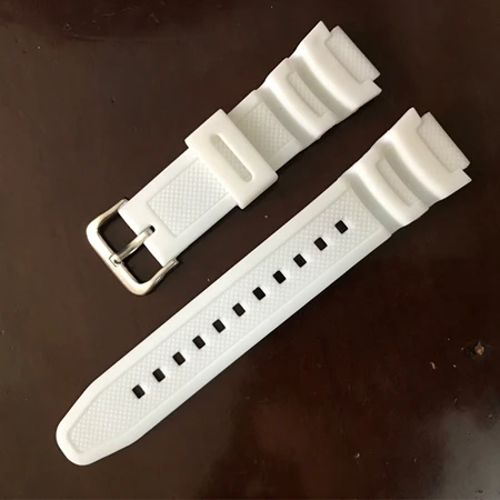 sliver buckle YUEDAER белый резиновый ремешок для часов Casio ремешок для Casio AE-1000 \ AE-1200 \ AE1100 \ W800H AQ-S800 \ AQ-S810 AQ-S810WC-7A MRW - Цвет: sliver buckle