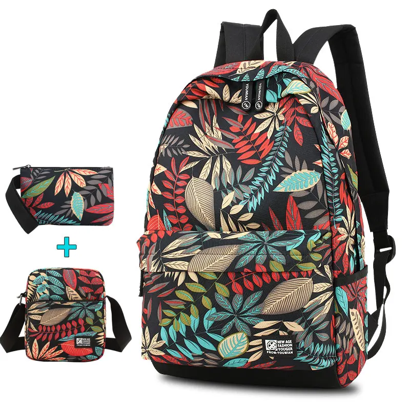 Red leaves set big Новая Большая сумка, Женская дорожная сумка, школьная сумка, рюкзак, Студенческая сумка с принтом, водонепроницаемая сумка, молодежная сумка для мальчиков и девочек - Цвет: Red leaves set big