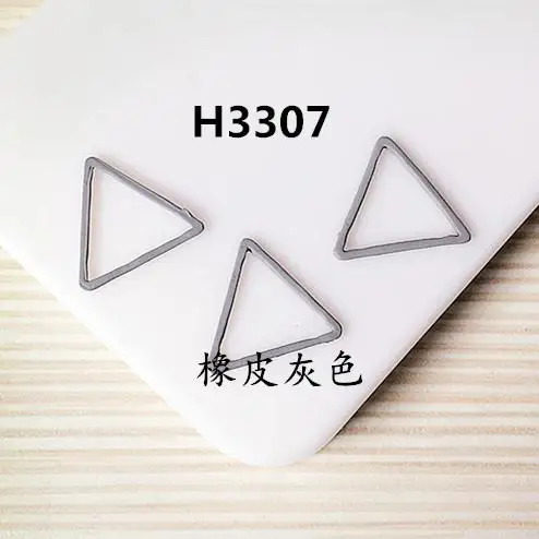 triangle gray Красочные круглые треугольные квадратные полые металлические фурнитура для изготовления ювелирных изделий Diy серьги ручной работы аксессуары материалы - Цвет: triangle gray