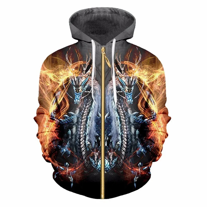 OGKB демисезонная Повседневная Толстовка мужская толстовка с принтом огненного