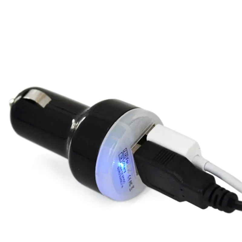 Двойной черный USB 2 порта автомобильное зарядное устройство постоянного тока DC 5V