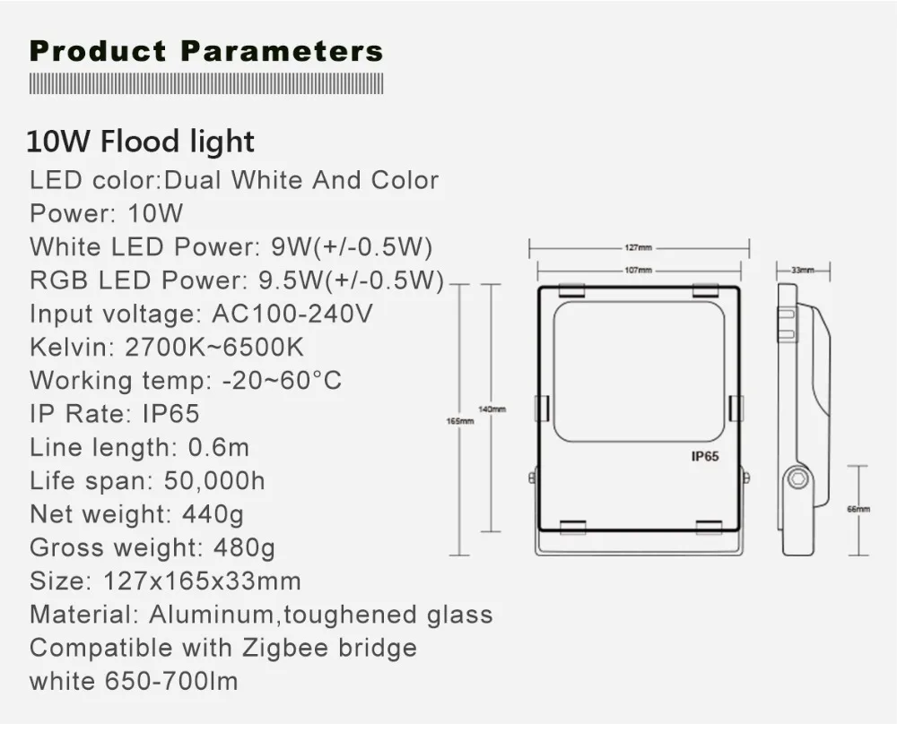 Gledopto умный zigbee 10 Вт Светодиодный прожектор светильник rgb+ cct ww/cw открытый светильник работает с Amazon echo plus AC100-240V AU EU US UK Plug