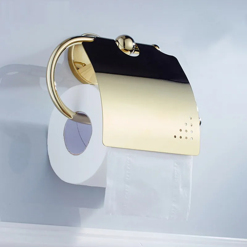 Golden Wall Mounted Toilet Paper Holder Tissue Roll Bathroom Hardware Bath Accessory KD871 | Обустройство дома