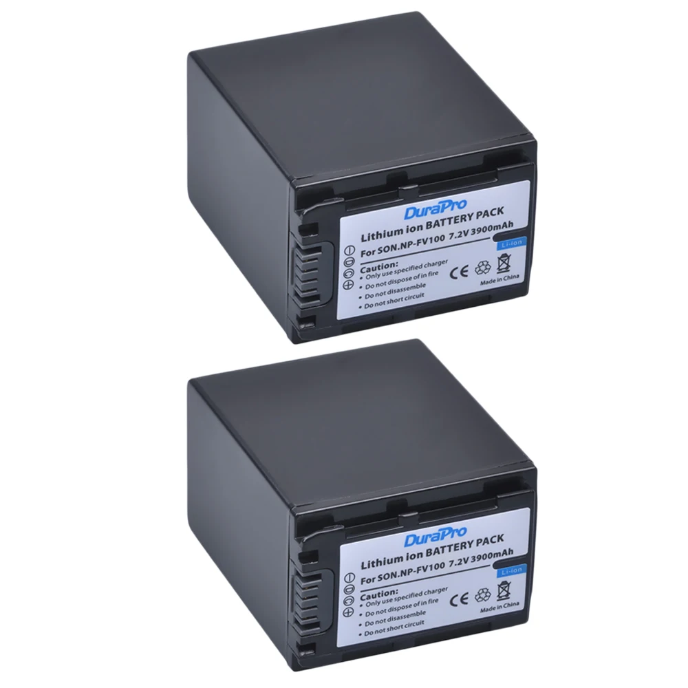 DuraPro 2PC 3900mAh NP FV100 NPFV100 расширенный аккумулятор для SONY HDR CX190 CX200 CX210 бесплатная
