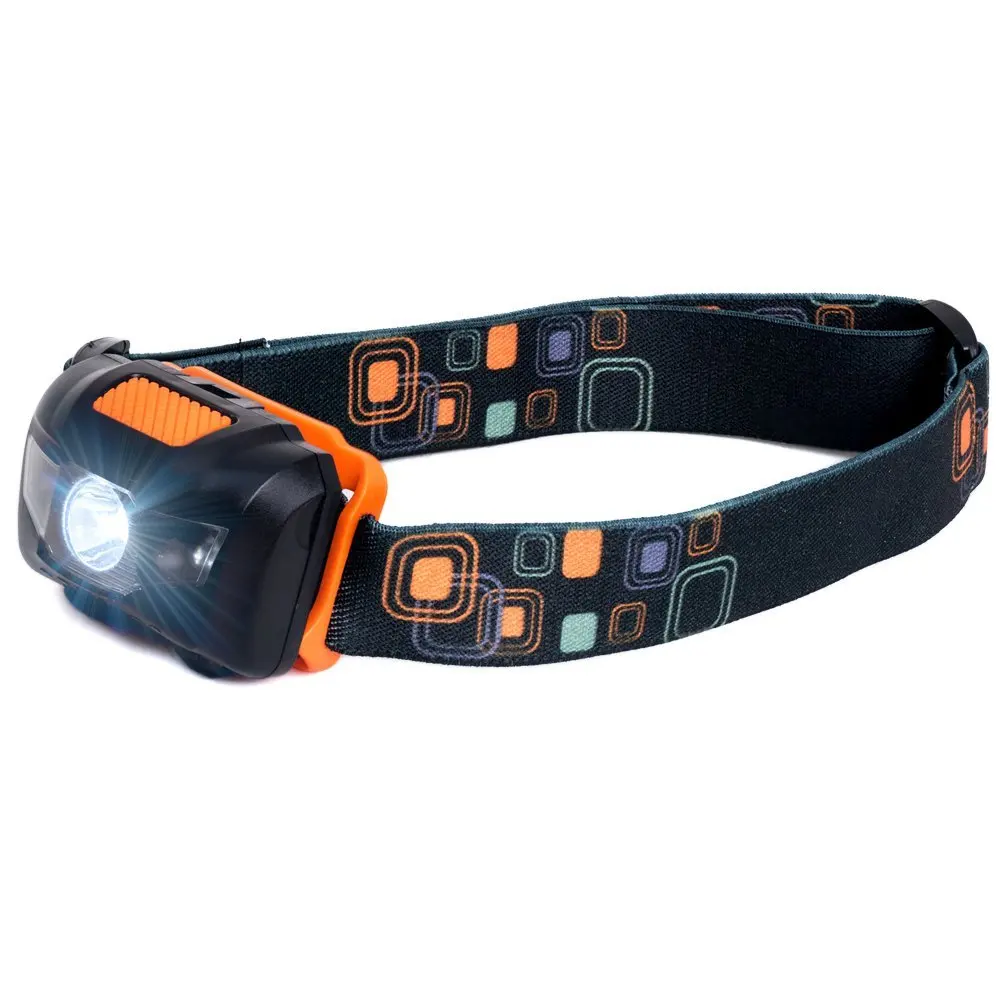 Светодиодный налобный фонарь с 3 режимами на батарейках для кемпинга бега