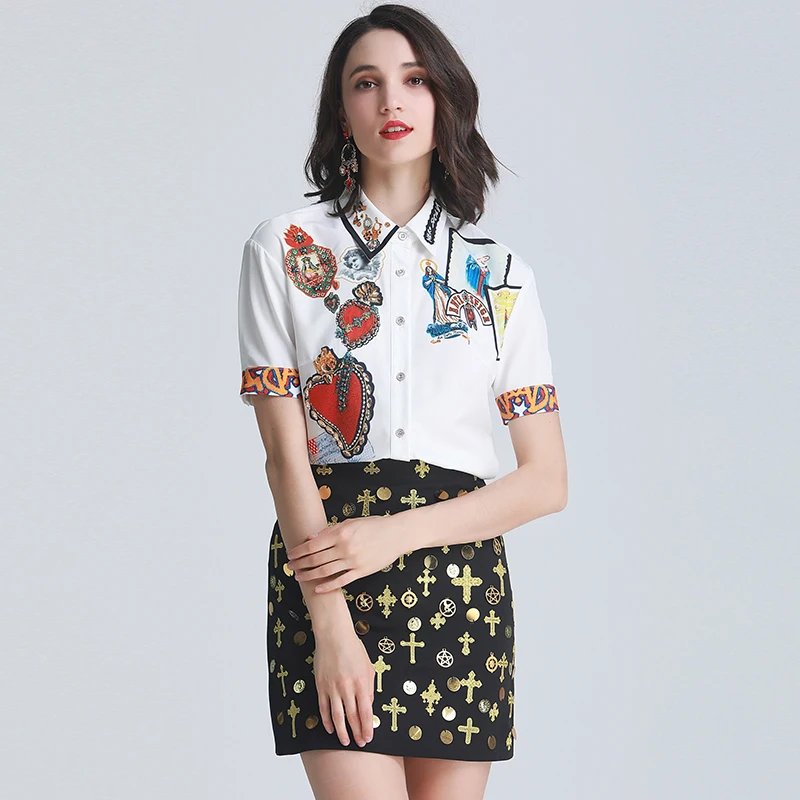 Женский милый комплект из 2 предметов летняя Высококачественная модная с