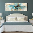 Современный абстрактный светильник для живописи маслом, синяя Картина на холсте, принт, постер, настенная живопись для спальни, гостиной, украшение для дома