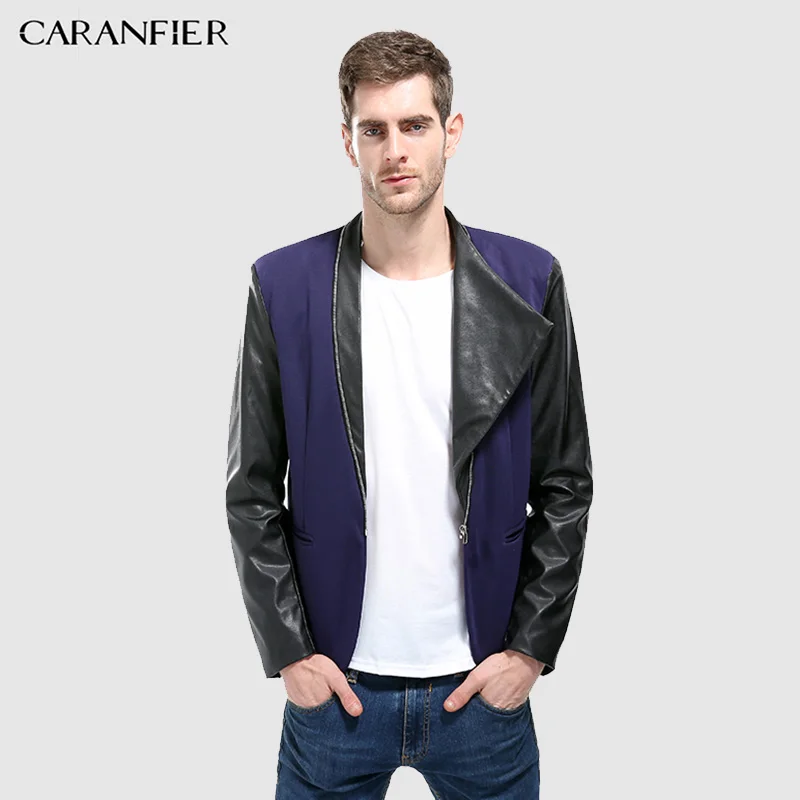CARANFIER блейзеры мужские Новые лоскутные повседневные куртки с отложным