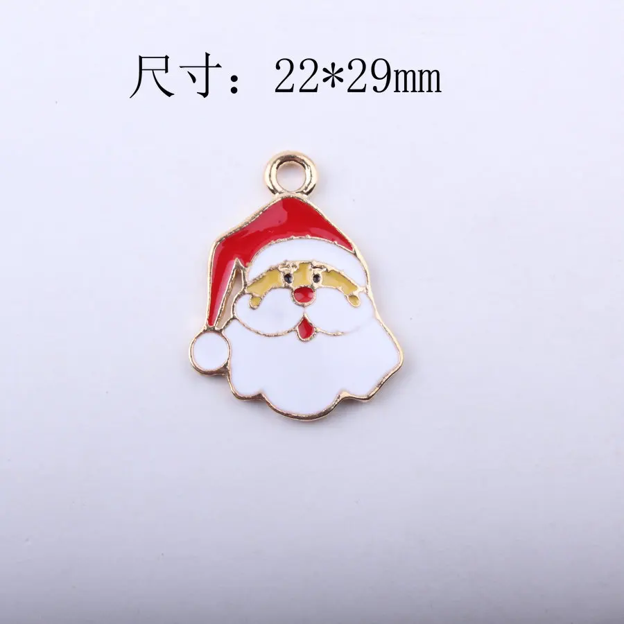 Новое поступление 10 шт. эмаль золотого тона сплав рождественские амулеты Kawaii