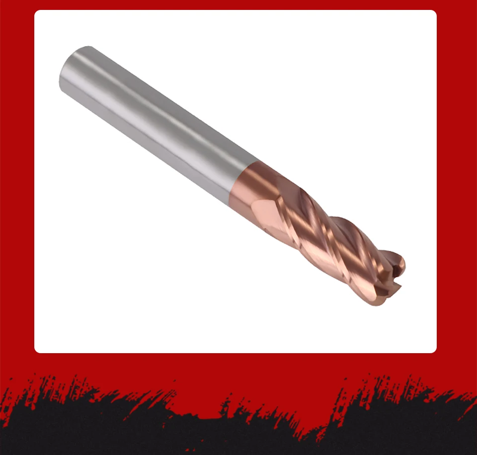 Augusttools Fresa cnc HRC60 4 Флейта концевая мельница сплав Карбид фрезерные инструменты Вольфрамовая сталь Фрезерный резак угловая закругленная Концевая мельница