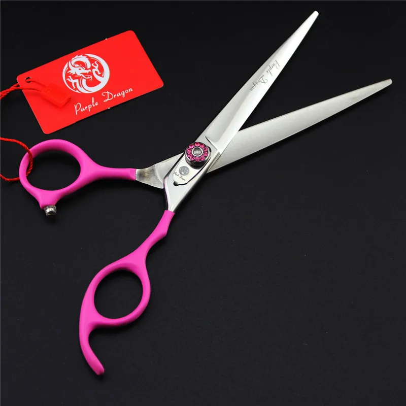 

Purple Dragon 7 Inch Professional Dog Cat Pet Grooming Scissors Pets Pink Shears Set Cutting+Curved+Thinning+Steel Comb+Case