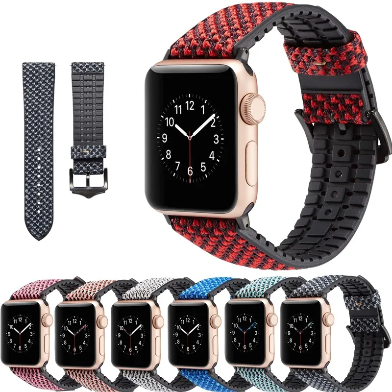 Кожаный силиконовый ремешок для Apple Watch Band4/2/1 Спортивный Браслет Смарт аксессуары