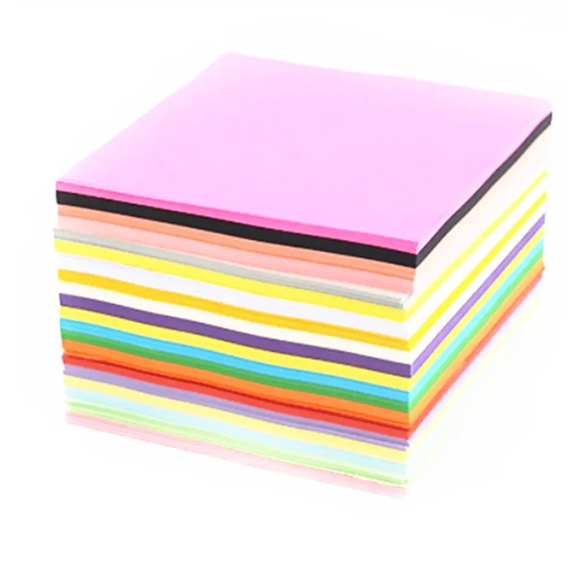 100 шт. разноцветная однотонная бумага для оригами складные квадратные бумаги