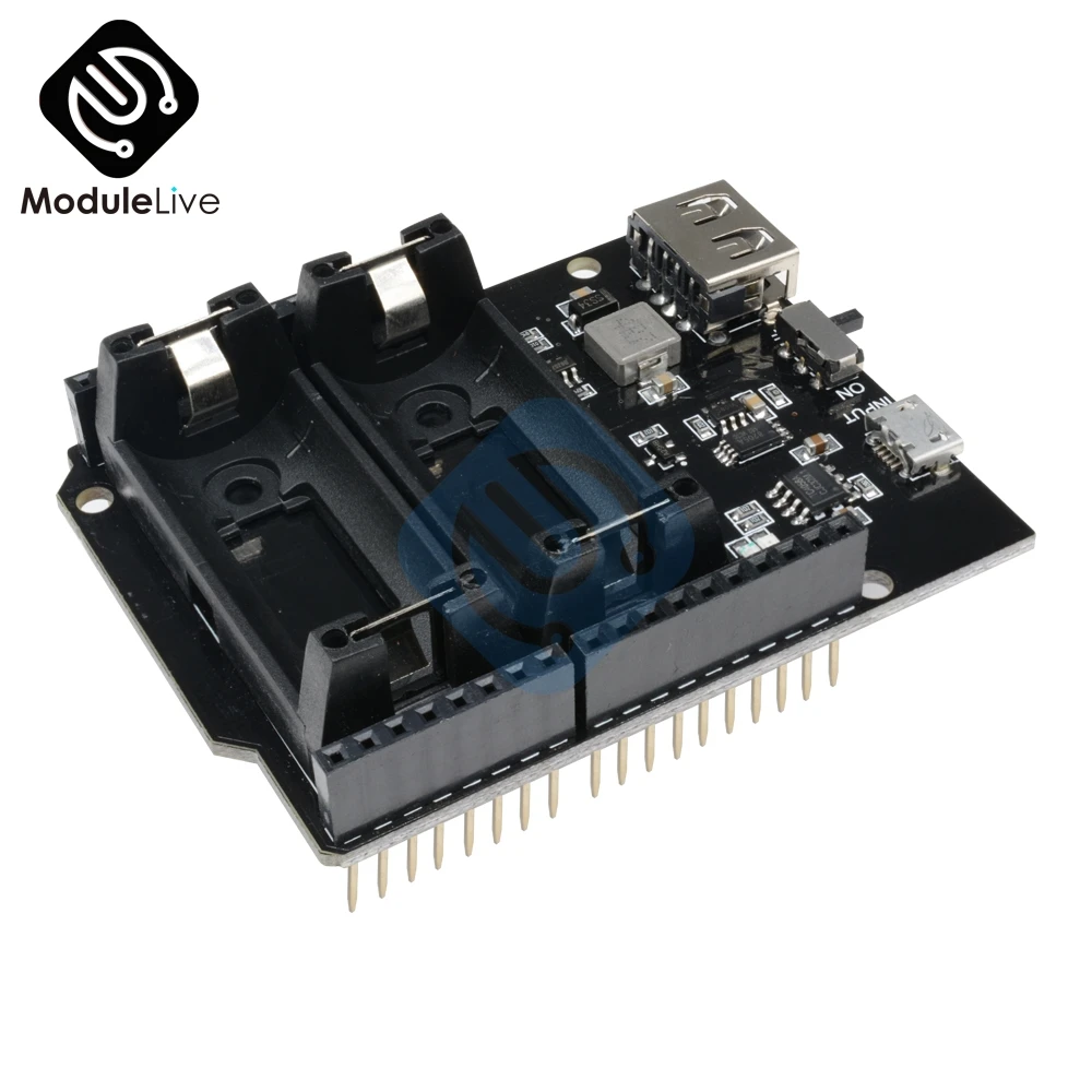 Type 2 16340 Двойной внешний аккумулятор модуль зарядки батареи ESP8266 ESP32 перезаряжаемый Держатель литиевая батарея зарядное устройство плата для Arduino UNO R3 - Цвет: Type 2