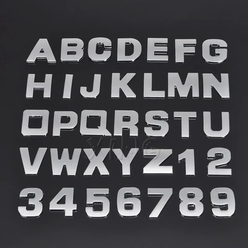 

25mm DIY Car Sticker Letter Digital Alphabet Emblem Motorcycle Badge Auto Number Decal For BMW Audi Ford VW Nissan Accessories