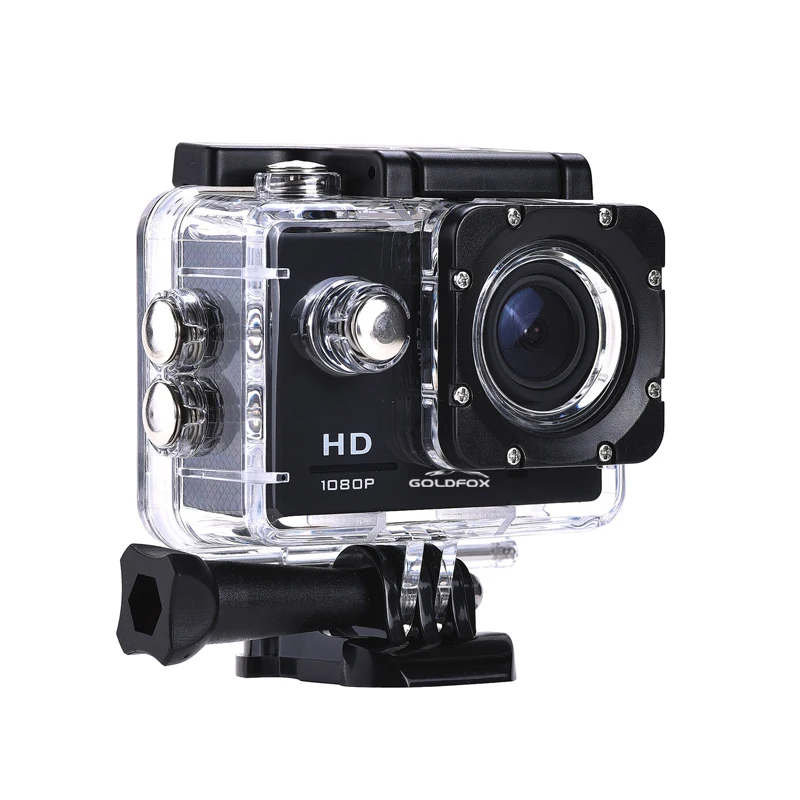 Goldfox экшн-камера HD 1080P 2," ЖК-экран 120D Go подводный 30 м Водонепроницаемая профессиональная видеокамера для записи видео s Mini Sport Cam