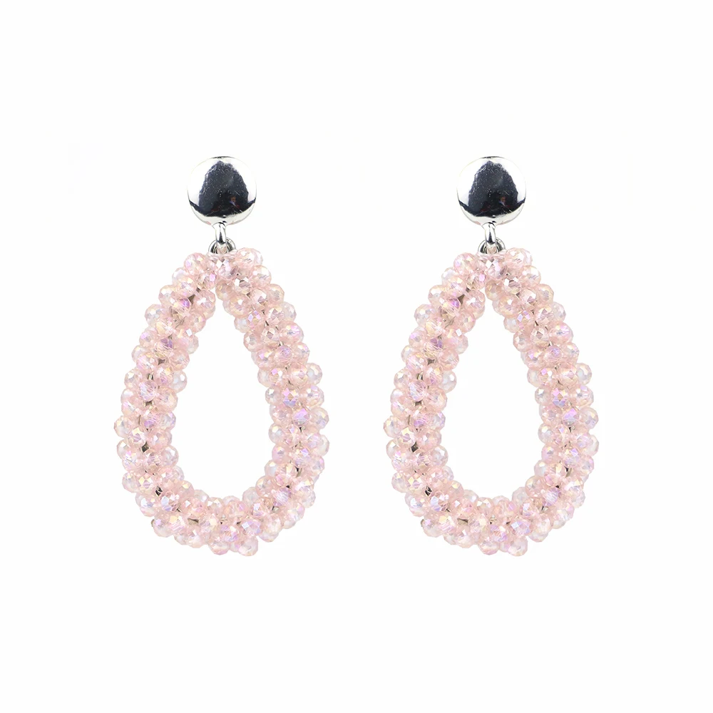 transparent pink INKDEW новые маленькие серьги-капли воды для женщин бусины серьги ручной работы большие серьги длинные серьги винтажный подарок boho - Окраска металла: transparent pink