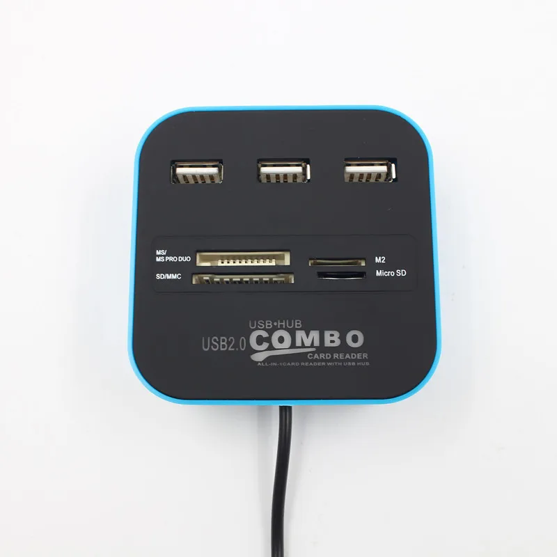 Высокоскоростной USB 2 0 концентратор 3 порта с кардридером мини комбо все в одном