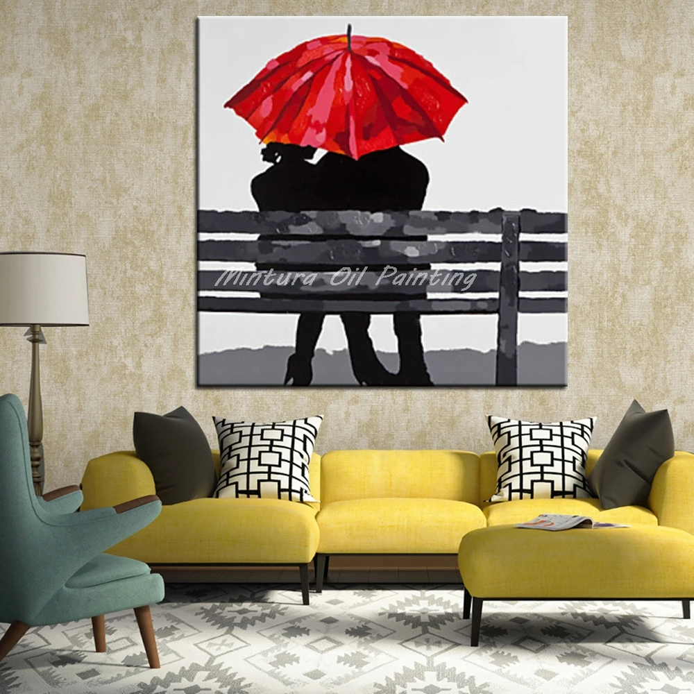 Картина маслом на холсте влюбленные которые сидели скамейке|lovers oil painting|lover artlovers
