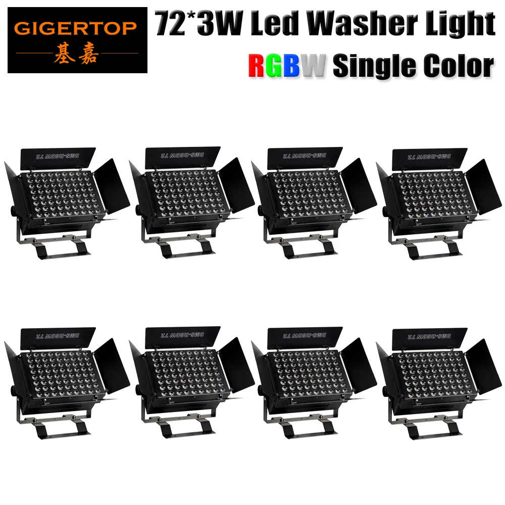 

Free Shipping 8 Unit RGBW Stage Washer Light DMX 8 Channels Wedding Party Decoration 72x3W Tyanshine DJ Stage Lighting Indoor