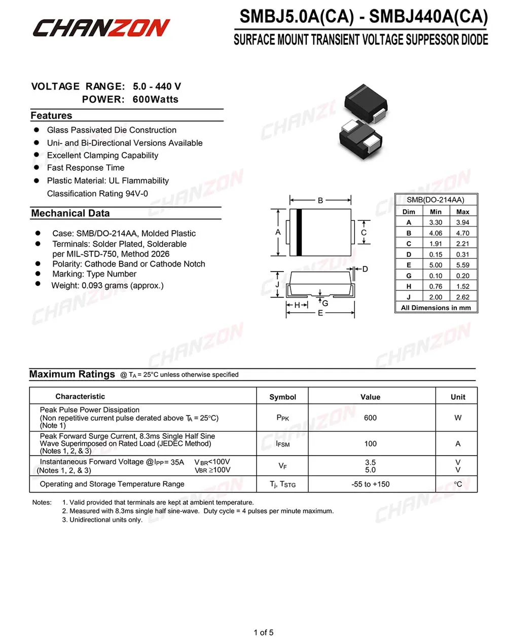 (50 шт.) SMD телевизоров диоды SMBJ18CA SMBJ18 600 Вт 18 в SMB (DO 214AA) двунаправленный канал
