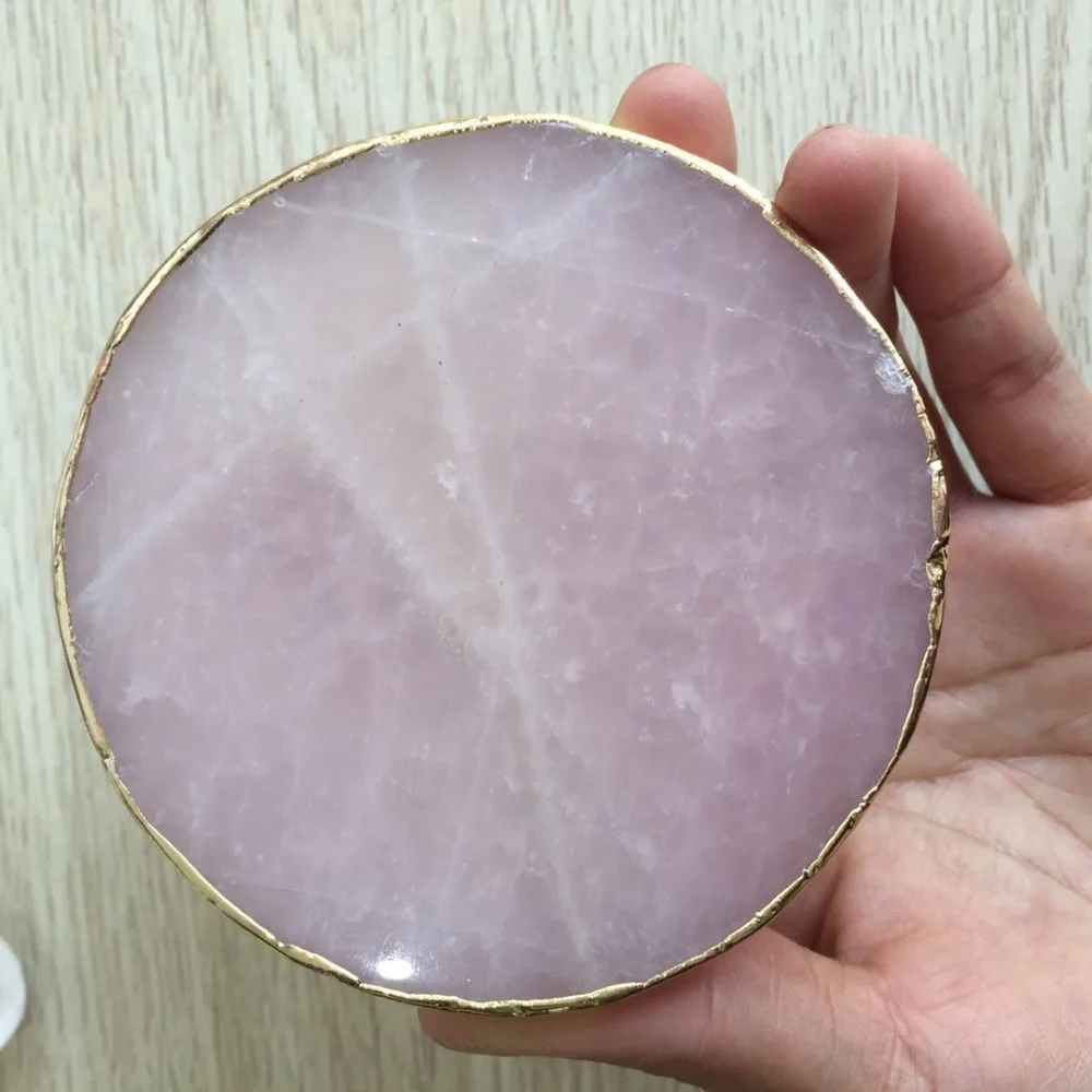 Красивый натуральный розовый кварц хрусталь драгоценный камень подставка с