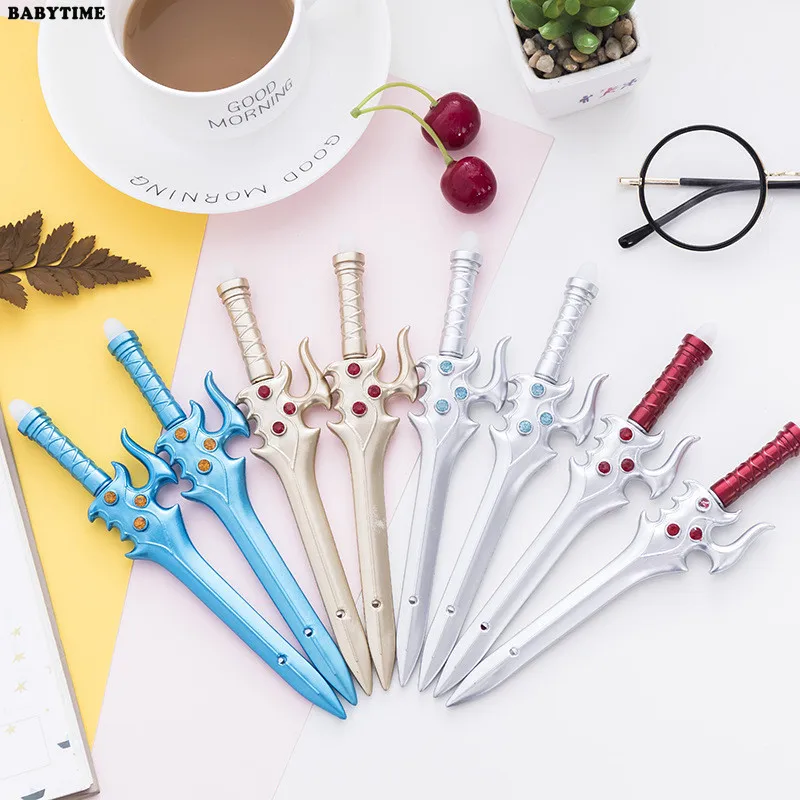 2 шт/комплект Творческий Канцелярские гелевая воды ручка мультфильм Форма палаш