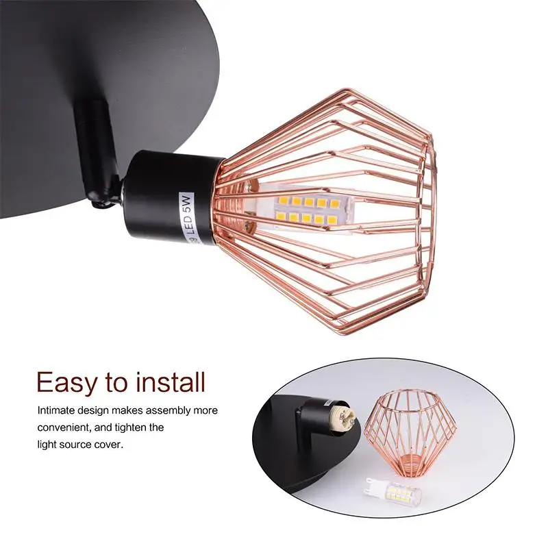 Светодиодный потолочный светильник G9 в винтажном стиле ламсветильник для