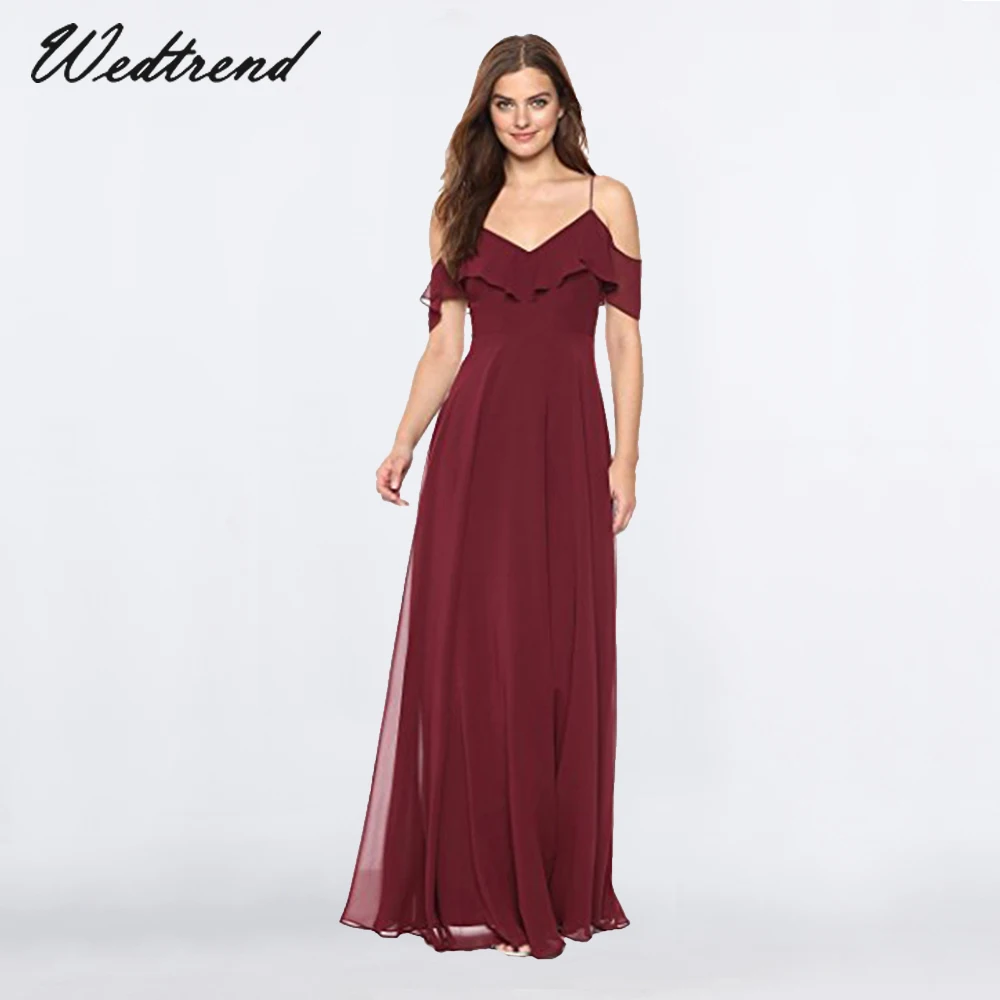 Wedtrend Бургундия 2019 выпускное платье винтажные Длинные вечерние платья abiti da cerimonia