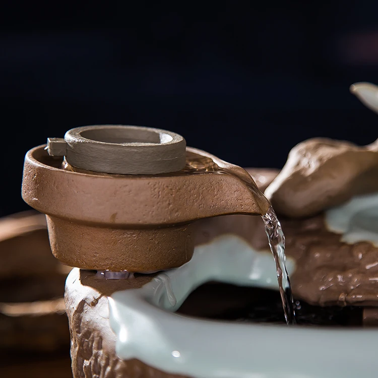 Вода-это фонтан керамической керамики фарфоровое украшение Фен-шуй счастливый