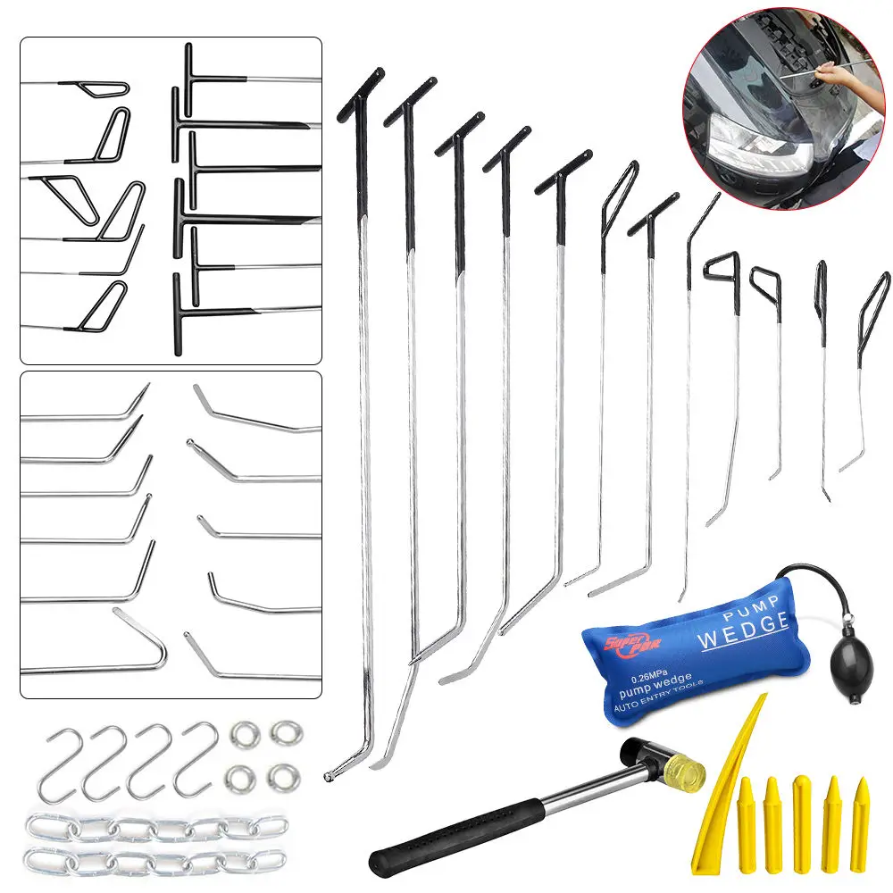 PDR Крюк Инструменты толкатель черный автомобильный лом насос клин Paintless вмятина
