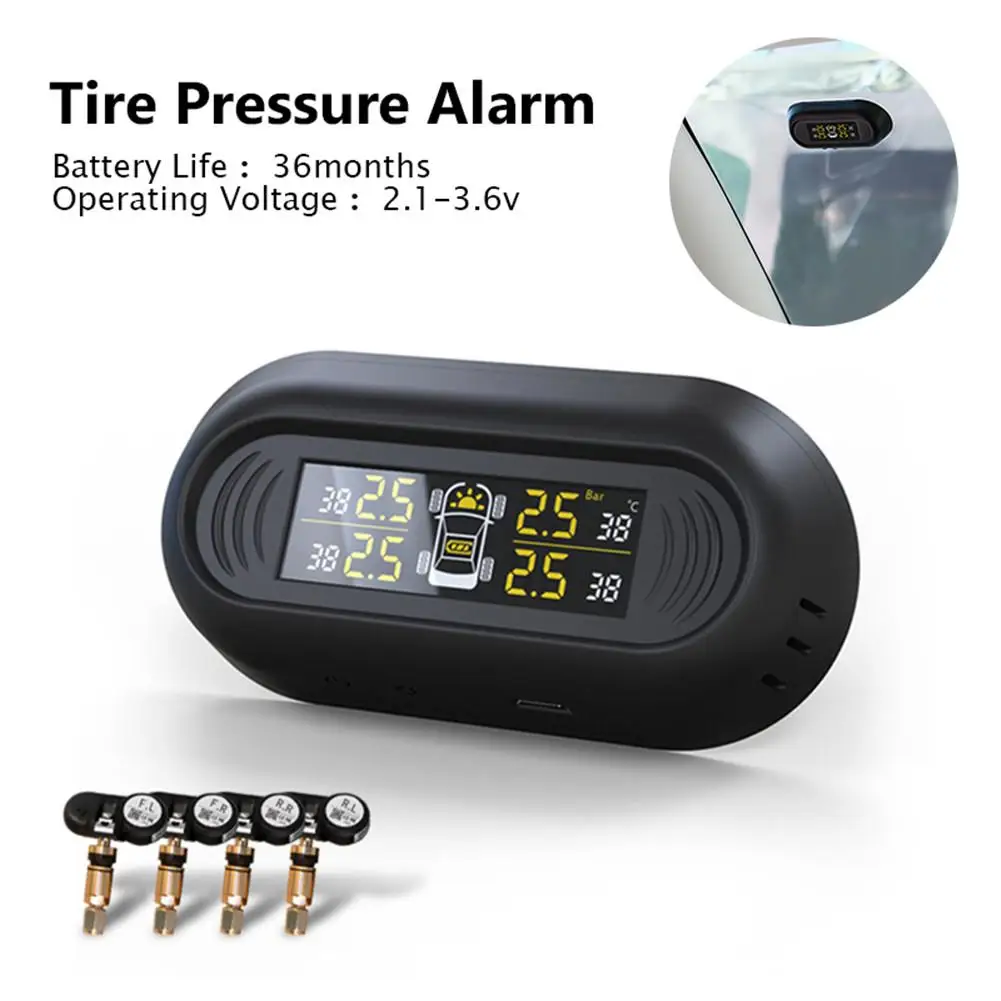 Автомобильный TPMS солнечный заряд ЖК-дисплей давления в шинах монитор Поддержка