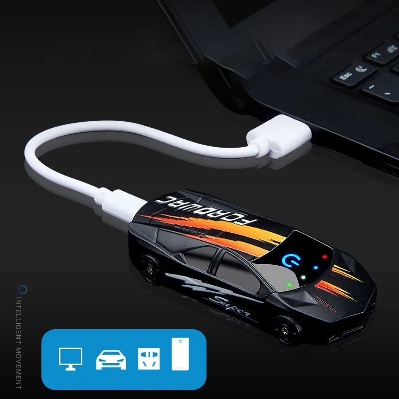 Двухдуговая умная сенсорная электронная usb зажигалка спортивный автомобиль со