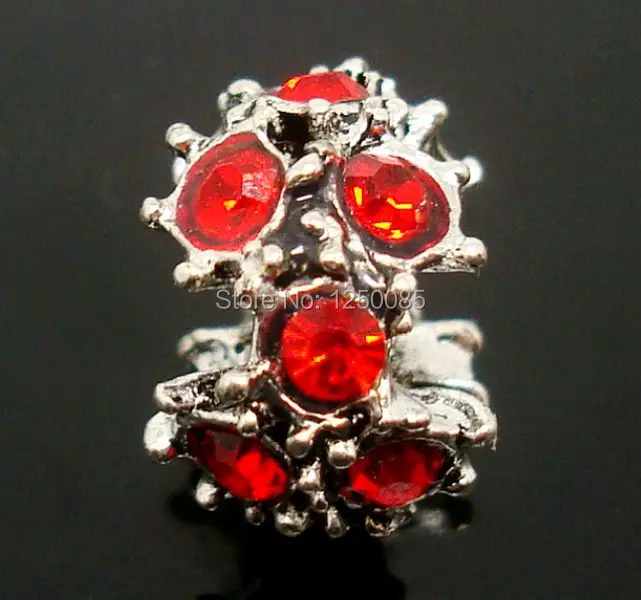 Модные красные стразы из тибетского серебра 20 шт. металлический сплав со