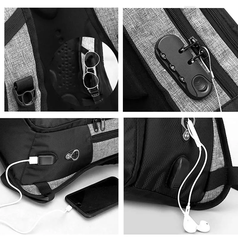 Мужской деловой рюкзак CARCHI с USB защитой от кражи для мужчин 15 6 дюймов ноутбука