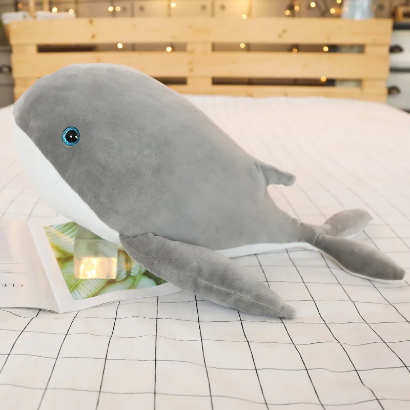 grey Гигантская Акула, плюшевый КИТ, мягкая рыба, океанские животные, Kawaii, куклы, игрушки для детей, детская мультяшная игрушка, подарок для ребенка - Цвет: grey