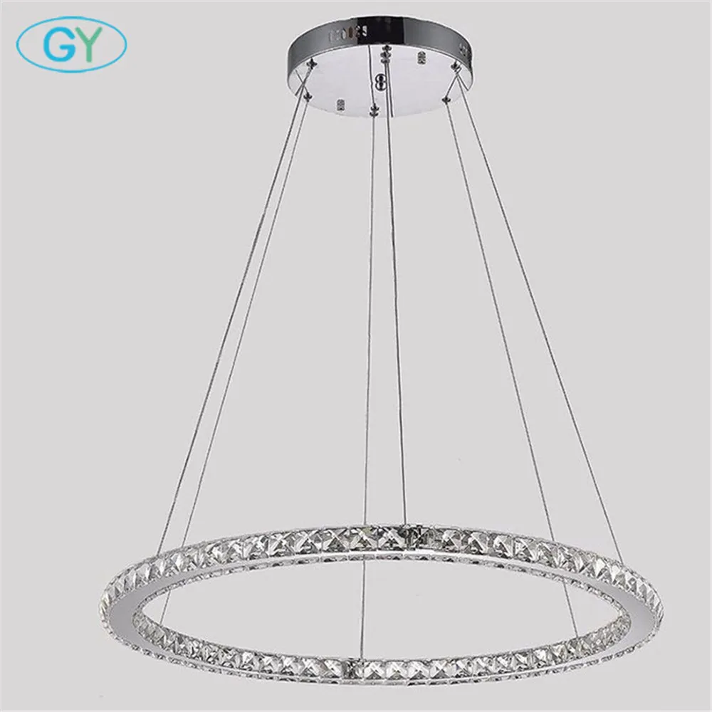 Современная светодиодная люстра кольцо потолочный хромированный светильник с